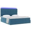 vidaXL Bett mit Stauraum und LED mit LED Dunkelblau 180 x 200 cm Samt