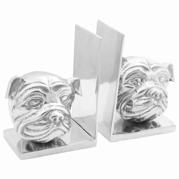 vidaXL Buchstützen 2 pcs Silber 8 x 12 x 16,5 cm Aluminium