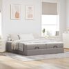 vidaXL Ottoman-Bett mit Matratzen Taupe 200x200 cm Stoff