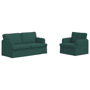 vidaXL Sofa Set 2 pcs Dunkelgr&uuml;n 162 x 80 x 85 cm Stoff
