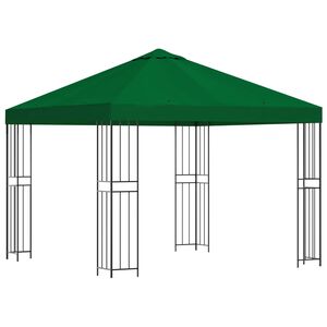 vidaXL Pavillon 3 x 3 m Gr&uuml;n Polyester und Stahl 190 gsm