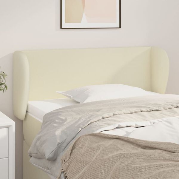 vidaXL Kopfteil mit Ohren Creme 93x23x78/88 cm Kunstleder