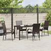vidaXL Garten Essgruppe 5 pcs Braun Pulverbeschichteter Stahl