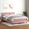 vidaXL Boxspringbett mit Matratze Rosa 160x210 cm Samt