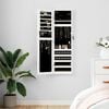 vidaXL Schmuckschrank mit Spiegel Wandmontage Wei&szlig; 30x8,5x106 cm