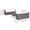 vidaXL 7-tlg. Garten-Sofagarnitur mit Kissen Grau Poly Rattan