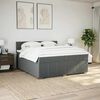 vidaXL Boxspringbett mit Matratze Dunkelgrau 200x200 cm Stoff