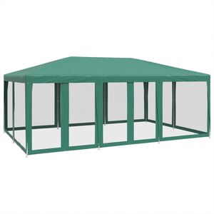 vidaXL Partyzelt mit 10 Mesh-Seitenteilen Gr&uuml;n 6x4 m HDPE
