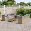 vidaXL Garten-Sofa-Set mit Kissen 11 pcs Beige und Hellgrau