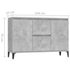 vidaXL Sideboard Betongrau 102x35x70 cm Holzwerkstoff