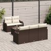 vidaXL Garten-Sofa-Set mit Kissen mit Speicher 6 pcs Braun und Creme
