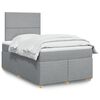 vidaXL Boxspringbett mit Matratze Hellgrau 120x190 cm Stoff