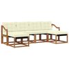 vidaXL Outdoor-Sofagarnitur mit Kissen 6 pcs Natur und Creme