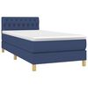 vidaXL Boxspringbett mit Matratze & LED Blau 90x200 cm Stoff