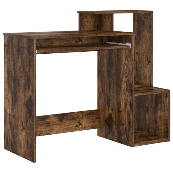vidaXL Tisch mit Regal R&auml;uchereiche 106 x 40 x 88,5 cm Holzwerkstoff
