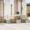 vidaXL Garten-Sofa-Set mit Speicher 9 pcs Beige Poly Rattan