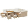 vidaXL Gartensofa-set 13 stk. 12-Sitzanzahl Beige Poly Rattan