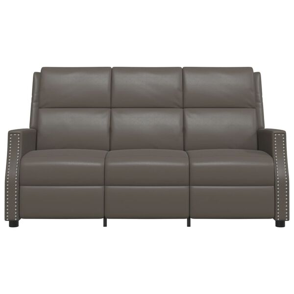 vidaXL 3-Sitzer Massagesessel Grau Kunstleder