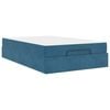 vidaXL Bettgestell mit Matratze 2 stk. Blau Samt