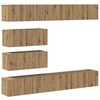 vidaXL 6-tlg. TV-Schrank-Set Wandmontage Artisan-Eiche Holzwerkstoff