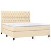 vidaXL Boxspringbett mit Matratze Creme 180x200 cm Stoff