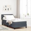 vidaXL Boxspringbett mit Matratze Dunkelgrau 90 x 190 cm Samt