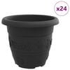 vidaXL Runder Blumentopf 24 Stk. Schwarz &Oslash; 30 x 25 cm Kunststoff