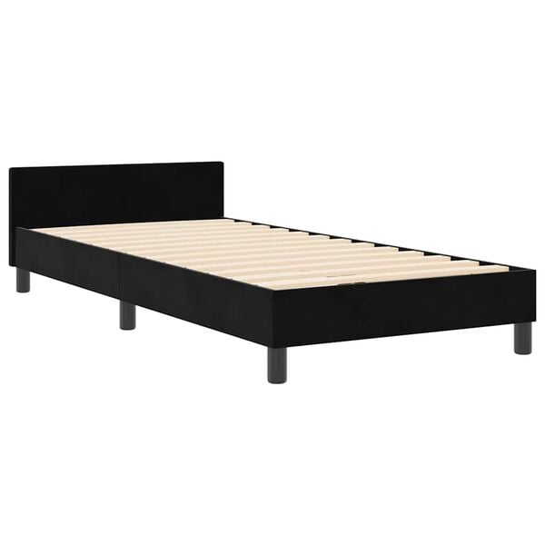 vidaXL Boxspringbett mit Kopfteil Schwarz 80 x 200 cm Samt