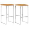 vidaXL Barhocker 2 Stk. Massivholz Akazie und Edelstahl