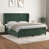 vidaXL Boxspringbett mit Matratze Dunkelgr&uuml;n 180x200 cm Samt