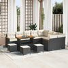 vidaXL Gartensofa-set mit Kissen mit Kissen 13 pcs Schwarz Poly Rattan