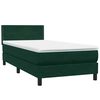 vidaXL Boxspringbett mit Matratze Dunkelgr&uuml;n 100x220 cm Samt