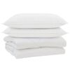 vidaXL Bettdecke mit Kissen 3 pcs Wei&szlig; Mikrofaser