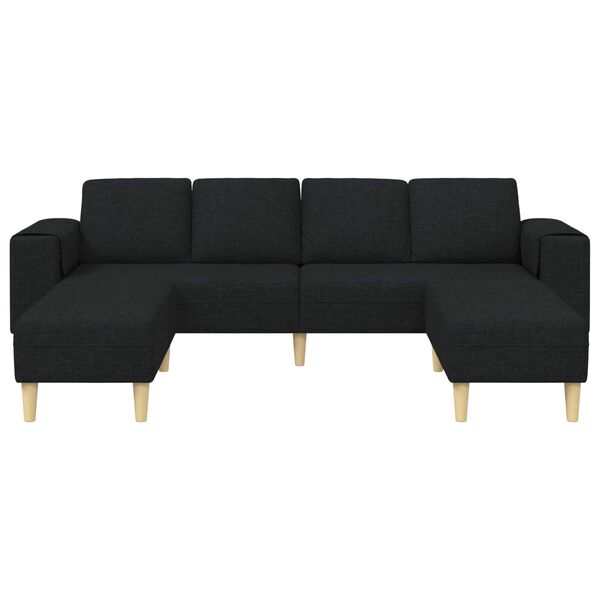 vidaXL Sofa Set Schwarz Stoff