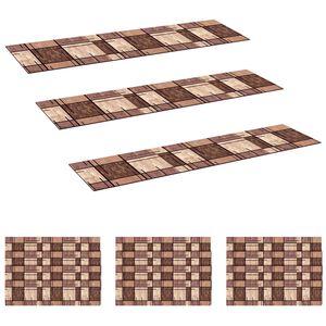 vidaXL Stufenmatten 15 stk. 76 x 20 cm Braun Polyester Rechteckig