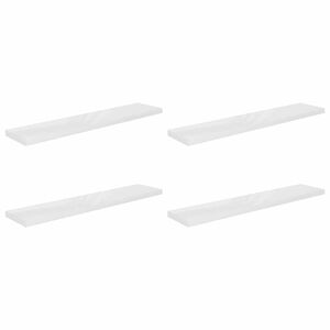 vidaXL Schweberegale 4 Stk. Hochglanz-Wei&szlig; 120x23,5x3,8 cm MDF