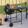 vidaXL Outdoor Grill Mit Rad Schwarz 91 x 71 x 107 cm Metall