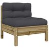 vidaXL Gartensofa mit Kissen und Hocker 3-Sitzer
