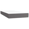 vidaXL Boxspringbett mit Matratze & LED Grau 120x190 cm Kunstleder
