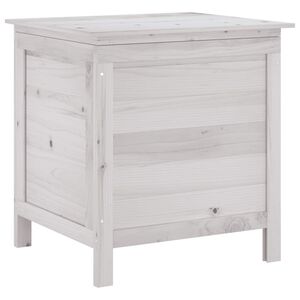 vidaXL Gartentruhe Wei&szlig; 50x49x56,5 cm Massivholz Tanne