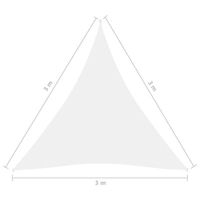 vidaXL Sonnensegel Oxford-Gewebe Dreieckig 3x3x3 m Weiß