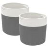 vidaXL Aufbewahrungsk&ouml;rbe 2 Stk. Grau und Wei&szlig; &Oslash;28x28 cm Baumwolle