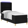 vidaXL Boxspringbett mit Matratze Schwarz 80 x 200 cm Stoff