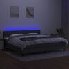 vidaXL Boxspringbett mit Matratze & LED Dunkelgrau 200x200 cm Stoff