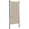 vidaXL Au&szlig;enrollo Gelb und Wei&szlig; 120x270 cm Stoff und Stahl