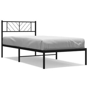 vidaXL Bettgestell mit Kopfteil Metall Schwarz 80x200 cm