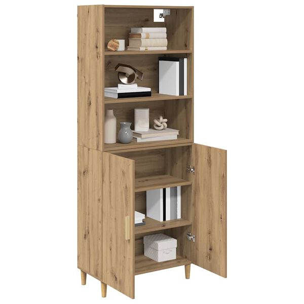 vidaXL Highboard Artisan-Eiche 69,5 x 32,5 x 180 cm Holzwerkstoff