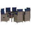 vidaXL Outdoortisch-Set 7 stk. Poly-Rattan