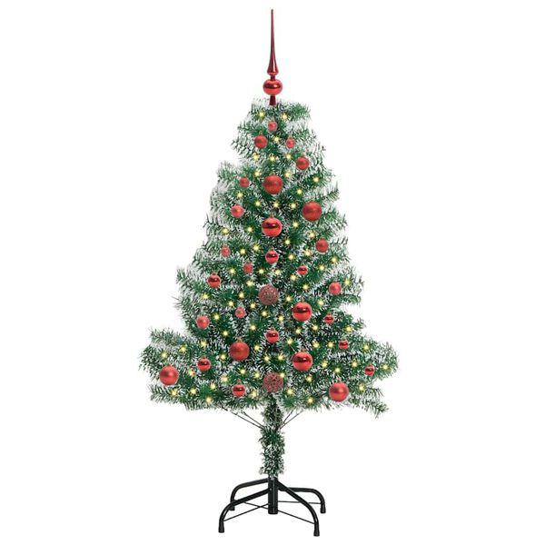 vidaXL Künstlicher Weihnachtsbaum beschneit mit LED Licht 120 cm