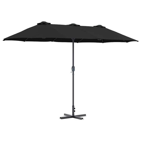 vidaXL Gartenparasol Schwarz 370 x 197 x 239 cm